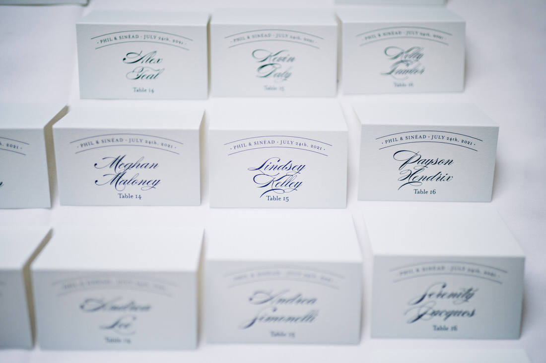 Place cards for a Bostonian Hotel wedding