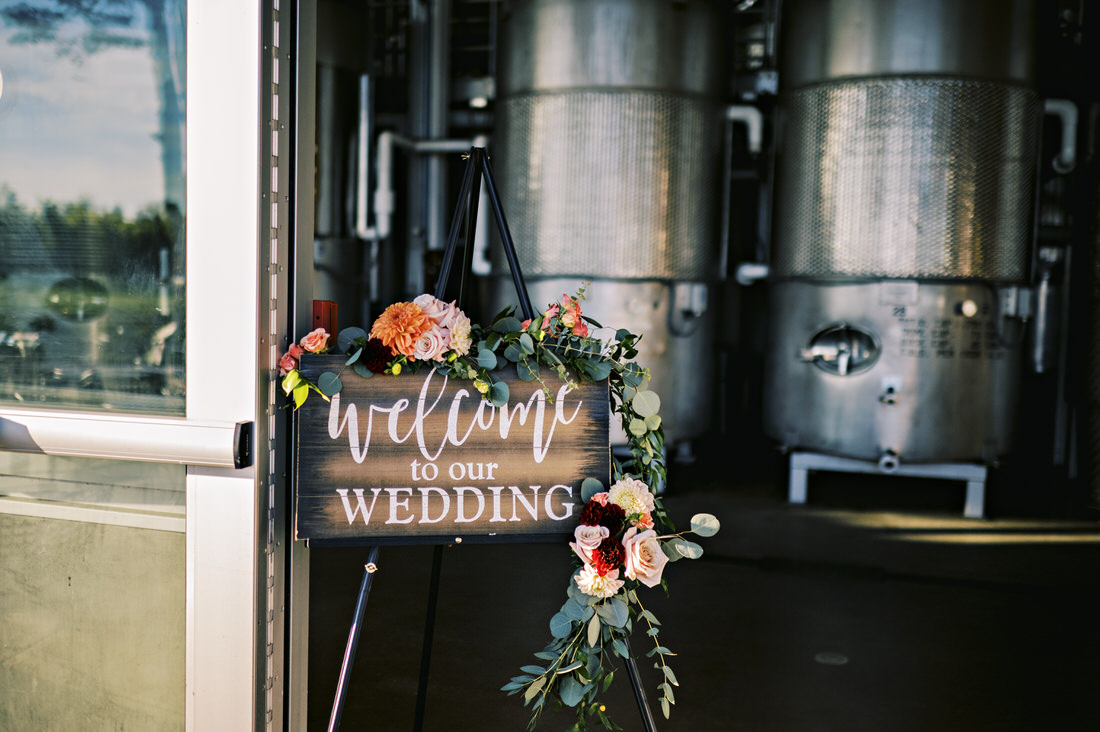 Welcome to our Newport Vineyard Wedding sign