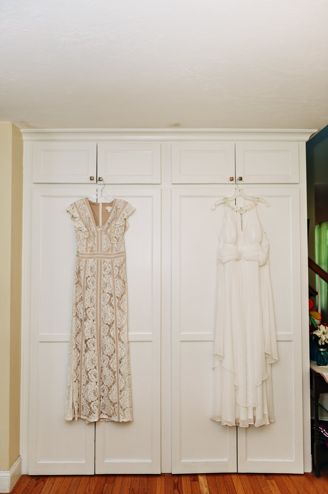 Brides dresses hanging