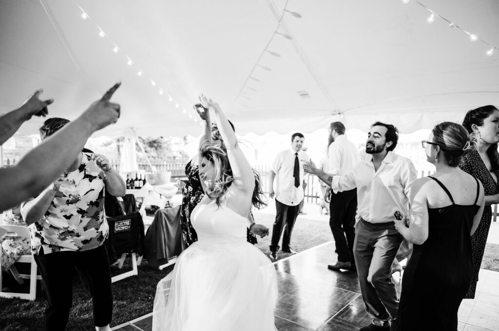 Dance floor photo of bride