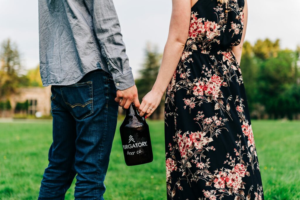 A Unique Engagement Session with Beer, Pizza, and LOTR