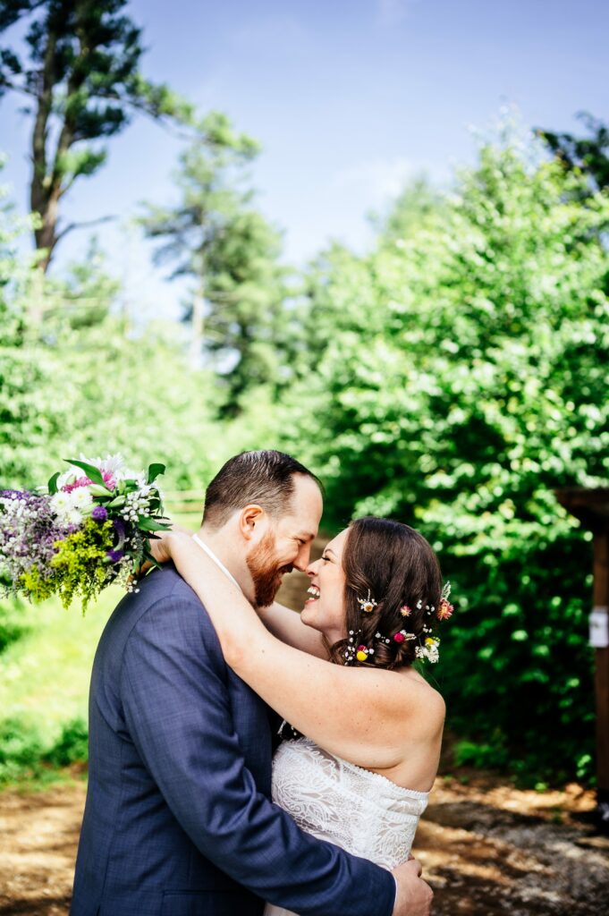 Central MA wedding photographer bride and groom elopement portrait 