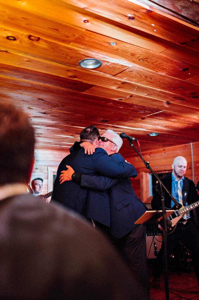 Groom plays during reception with his band