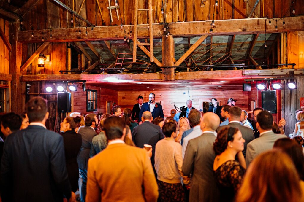 Groom plays during reception with his band