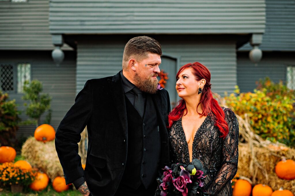 Salem elopement in front of the Witch House in Salem, MA