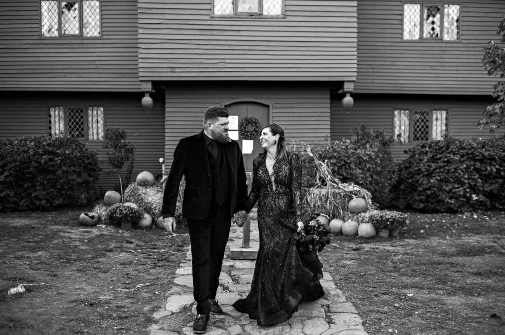 Salem elopement in front of the Witch House in Salem, MA