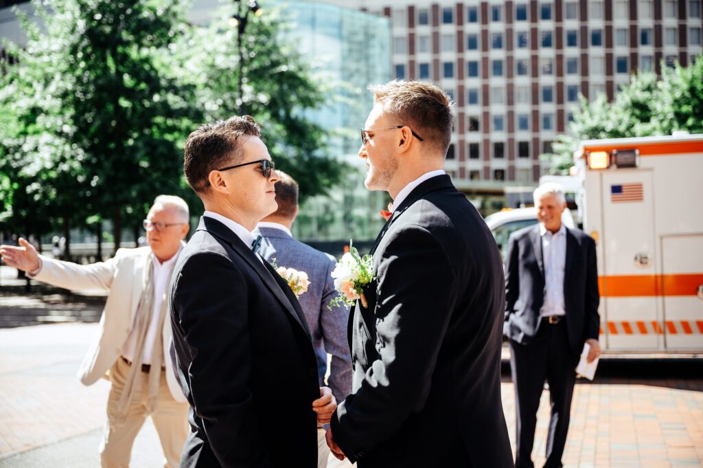 Boston City Hall Elopement candid photos of guests 