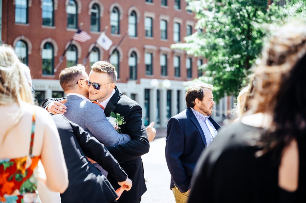 Boston City Hall Elopement candid photos of guests 