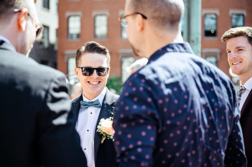 Boston City Hall Elopement candid photos of guests 