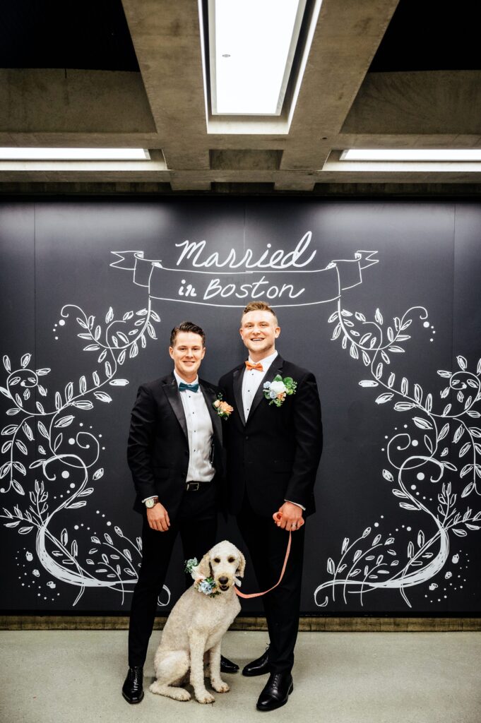 Couple married at City Hall in Boston with dog