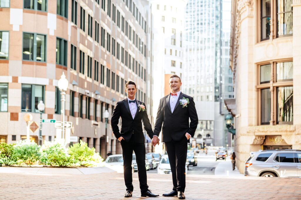 Boston wedding photography with two grooms 