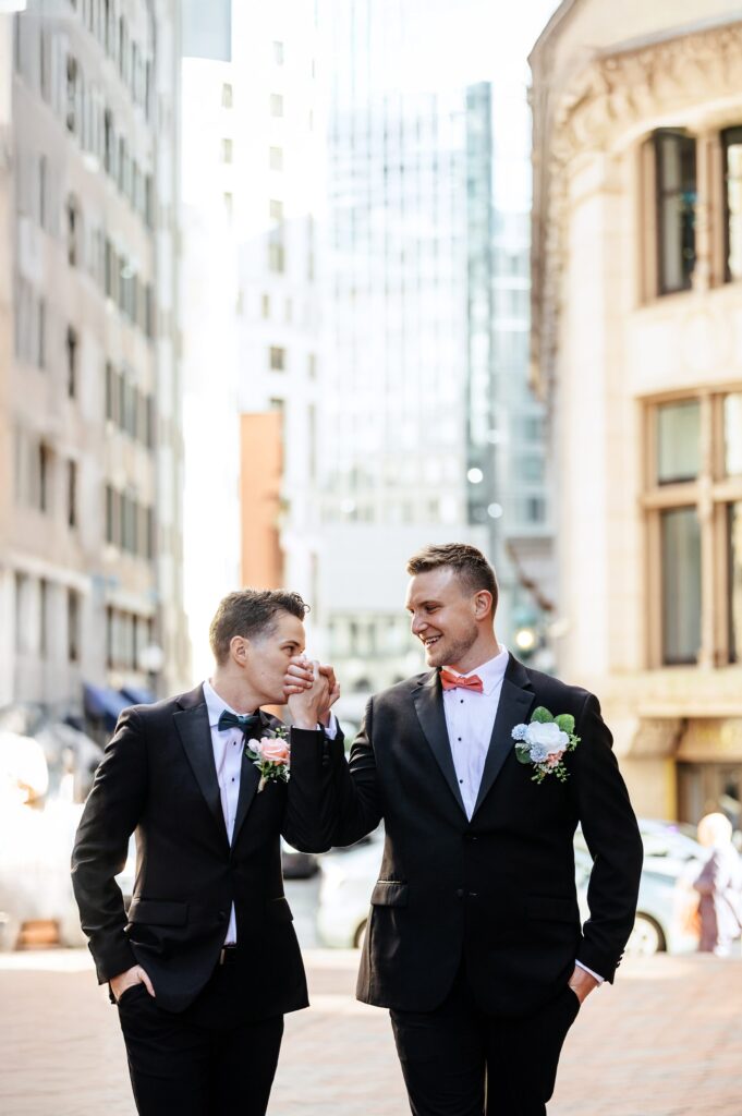 Boston wedding photography with two grooms 