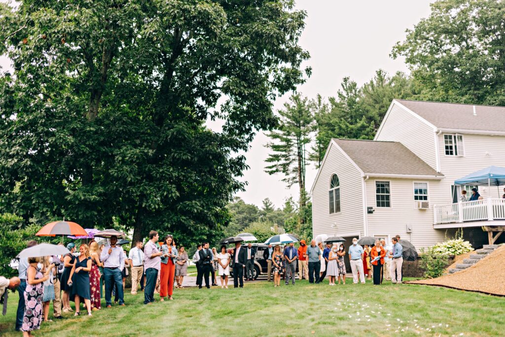 Backyard rainy wedding 