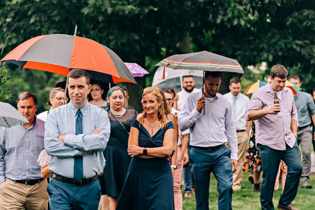 Backyard rainy wedding 