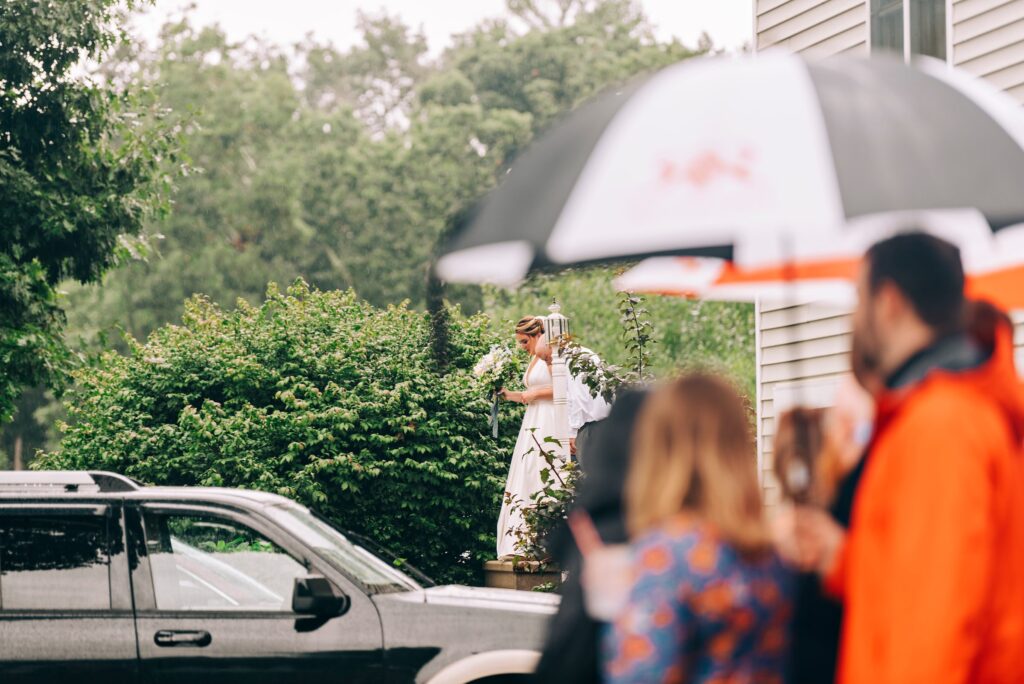 Backyard rainy wedding 