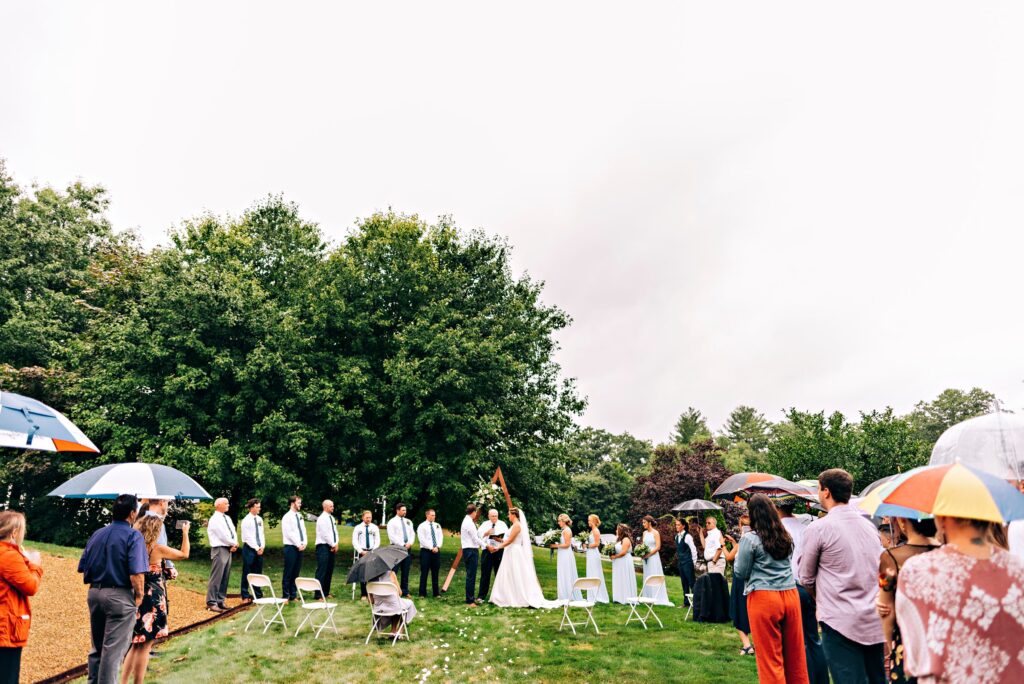 Backyard rainy wedding 