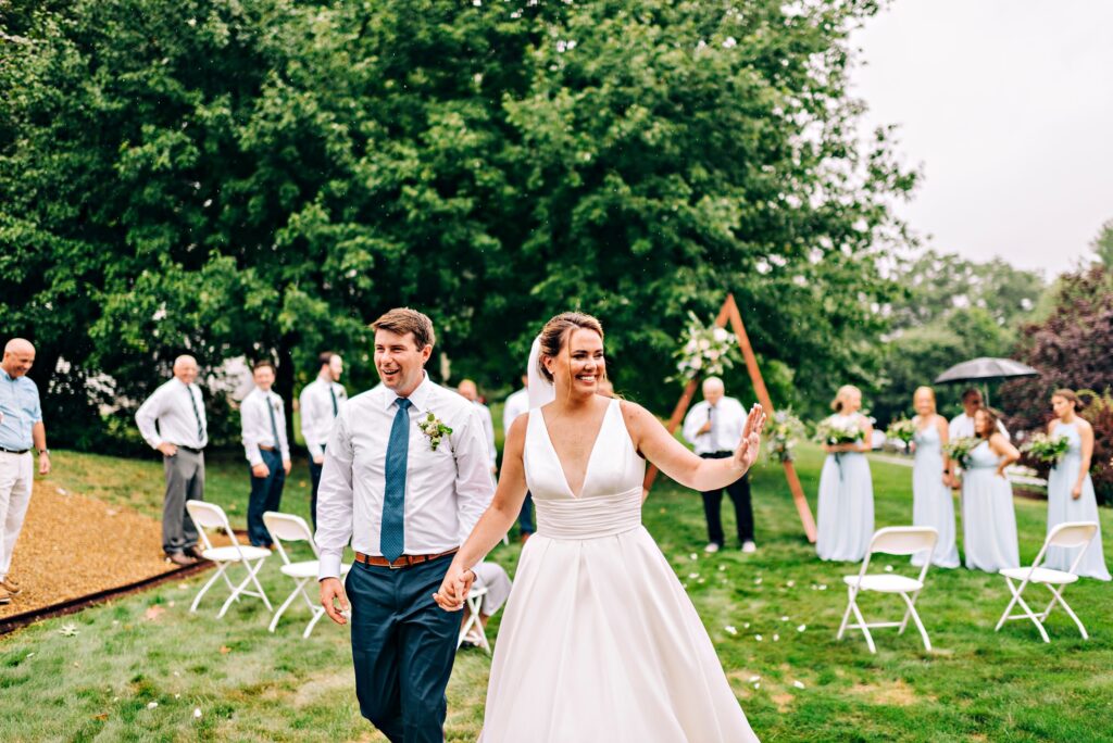 Backyard rainy wedding 