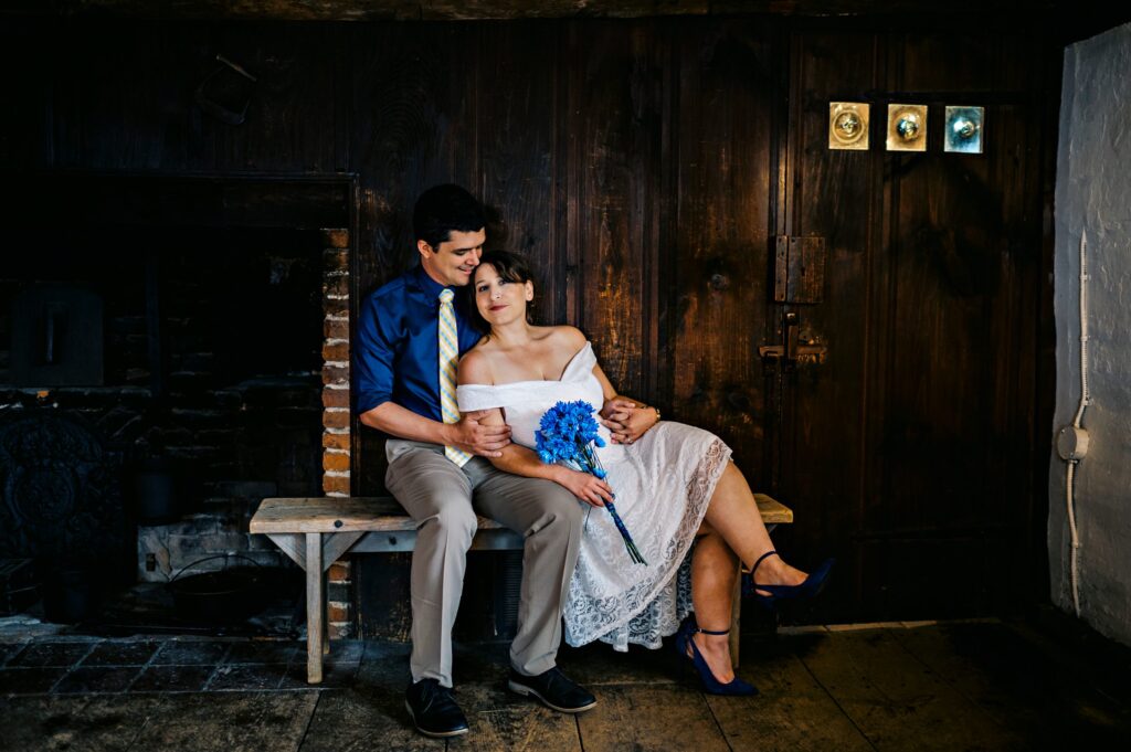 Elopement at the House of Seven Gables in the rain