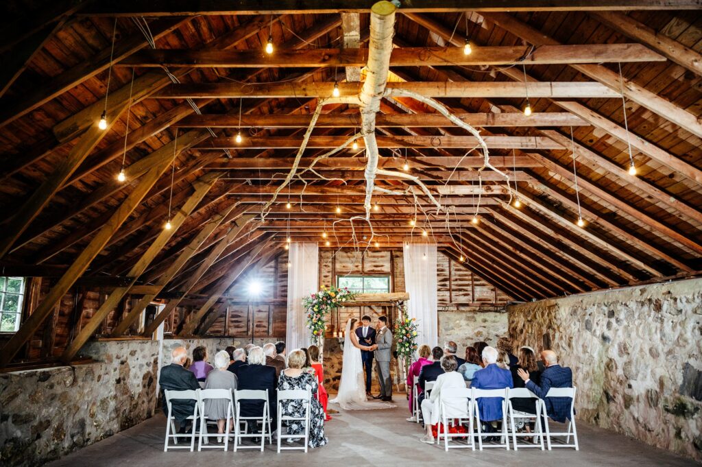 Indoor wedding photos in the rain