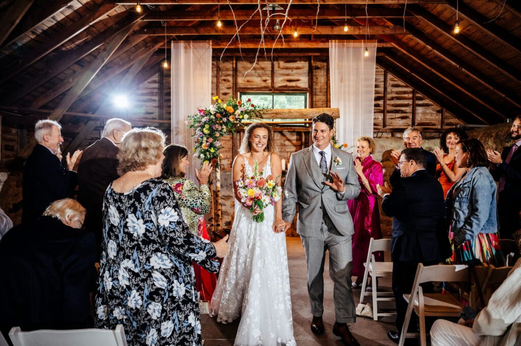 Indoor wedding photos in the rain