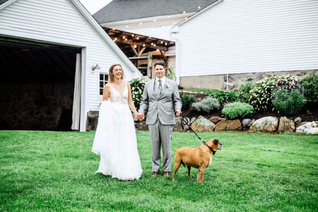 Indoor wedding photos in the rain