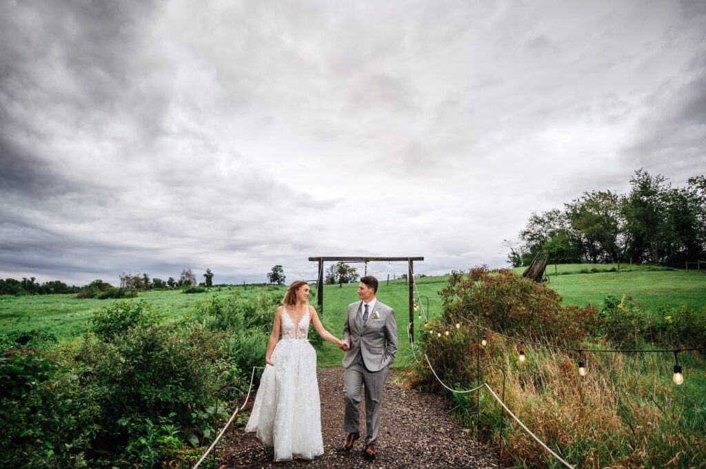 Indoor wedding photos in the rain