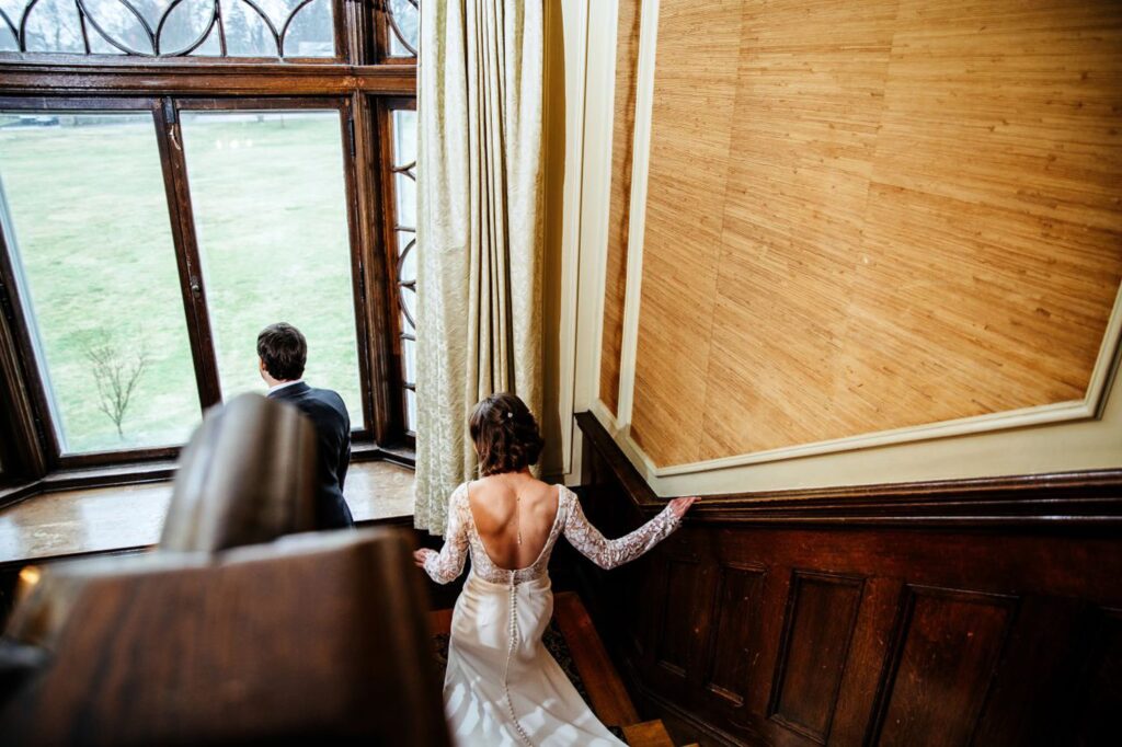 Rainy wedding day at Endicott Estate in MA