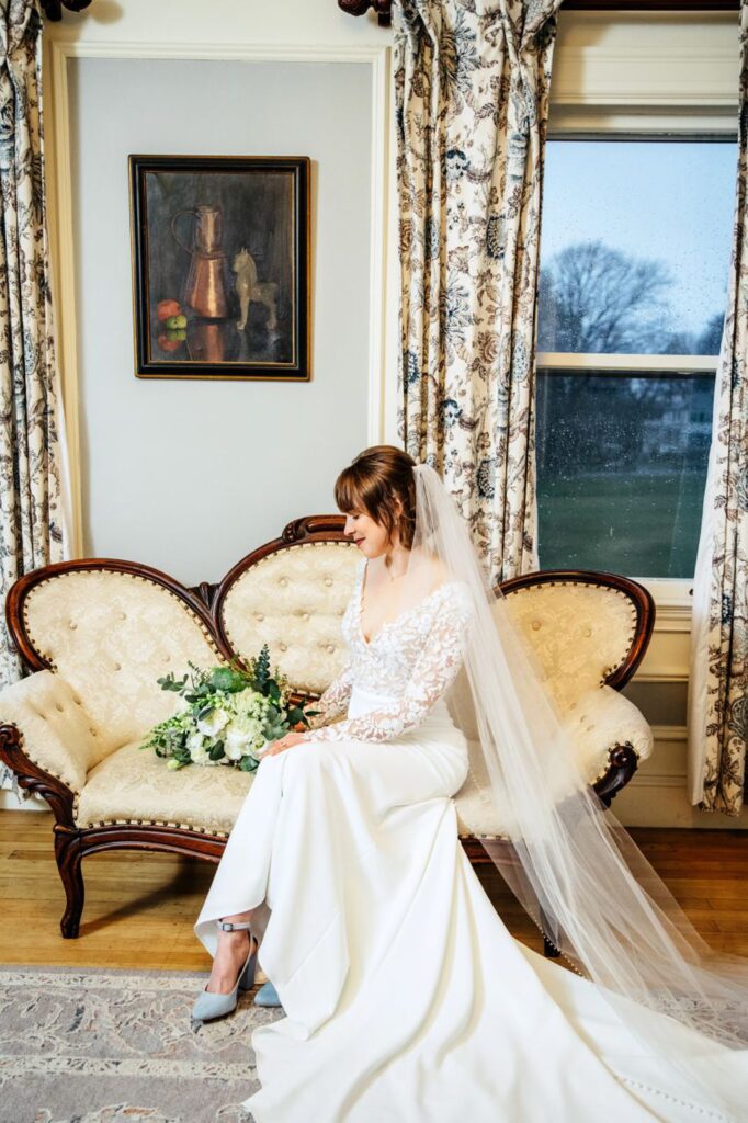 Rainy wedding day at Endicott Estate in MA