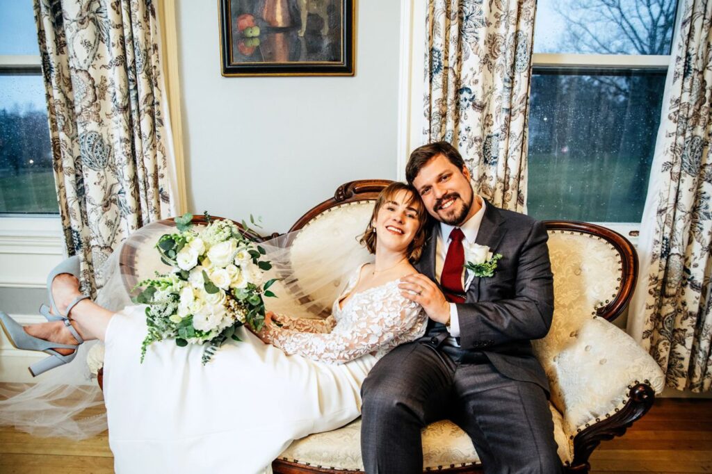 Rainy wedding day at Endicott Estate in MA