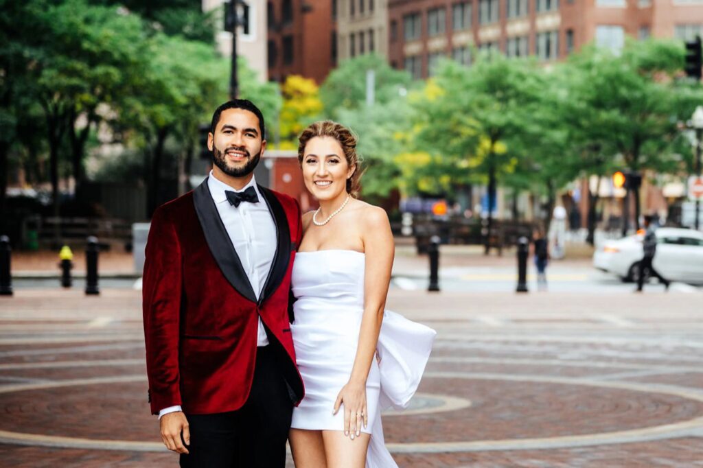 Bride and groom portraits at the Boston Harbor Hotel