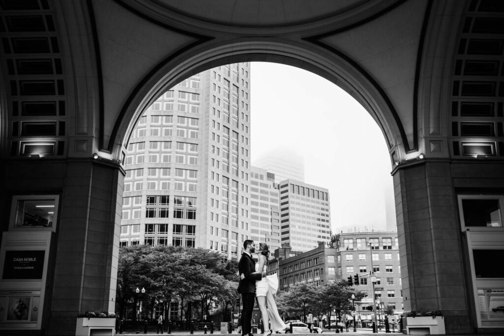 Bride and groom portraits at the Boston Harbor Hotel