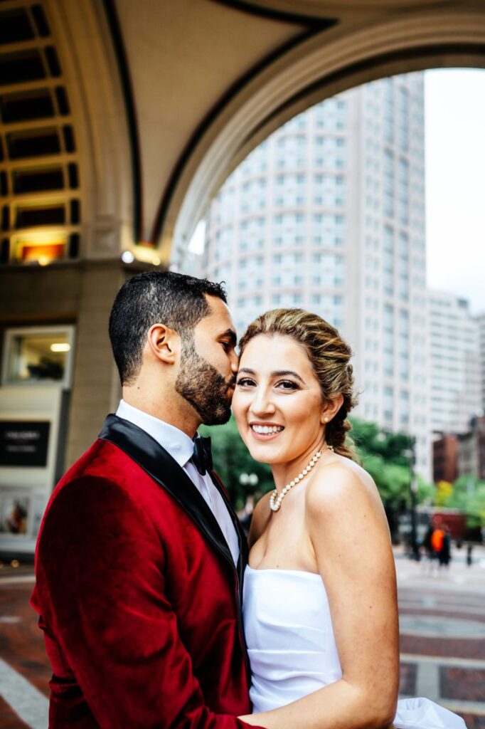 Bride and groom portraits at the Boston Harbor Hotel