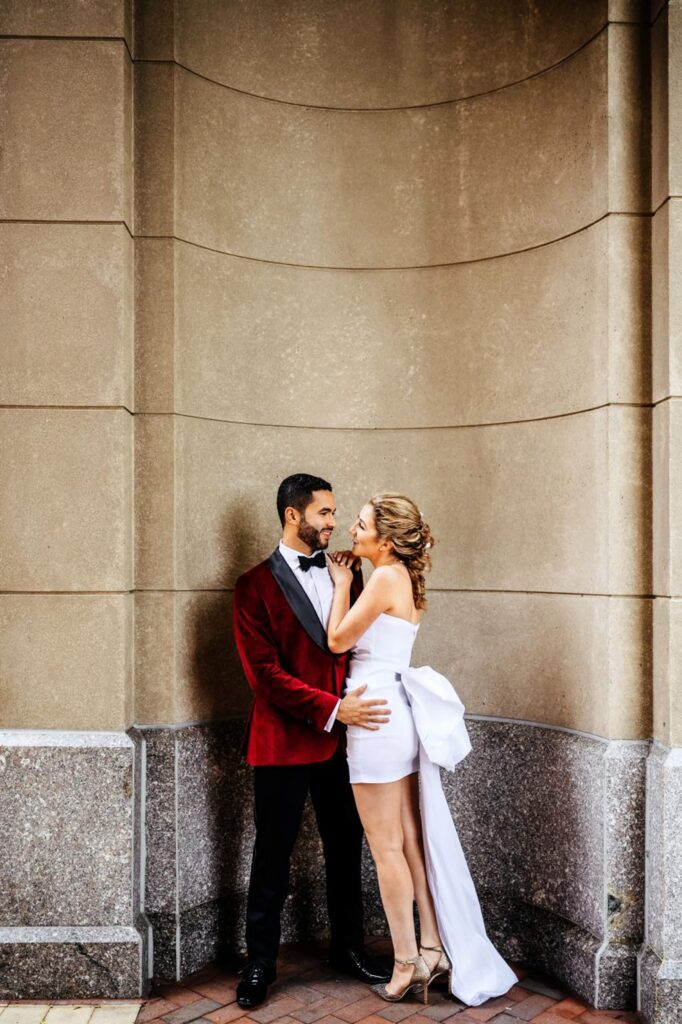 Bride and groom portraits at the Boston Harbor Hotel