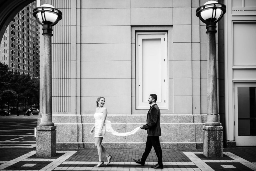 Bride and groom portraits at the Boston Harbor Hotel