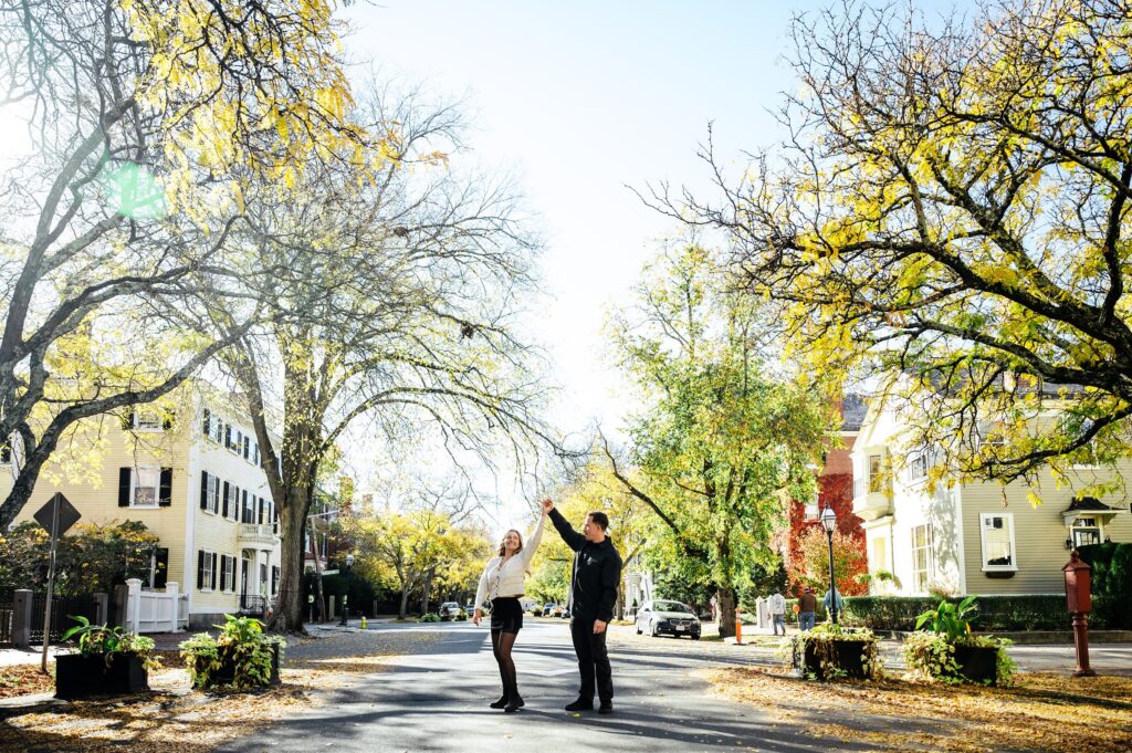 Salem, MA Engagement Photos in the fall 