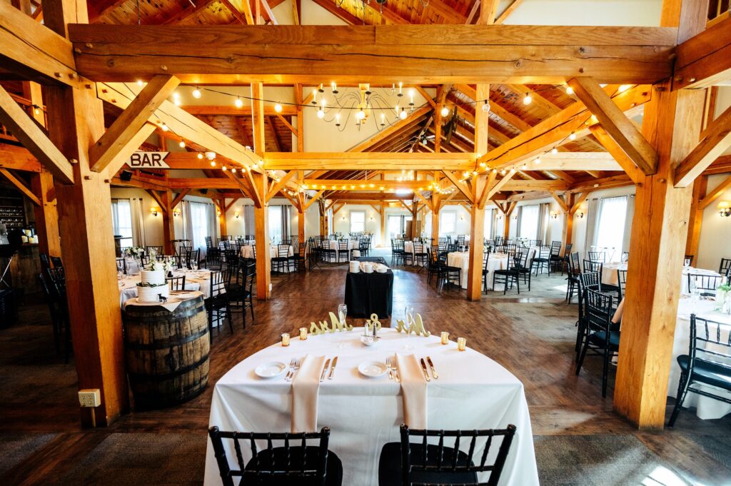 Reception at The Barn at Wight Farm, a barn venue in Central MA