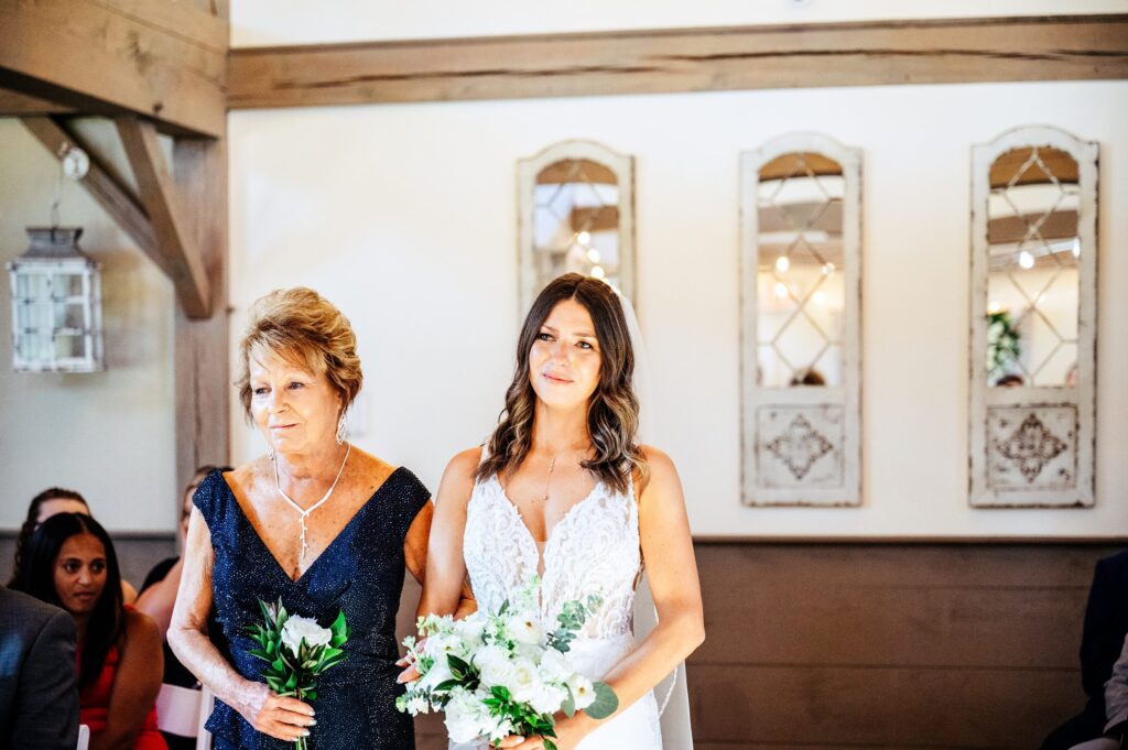 Ceremony at The Barn at Wight Farm in the Alpheas Room