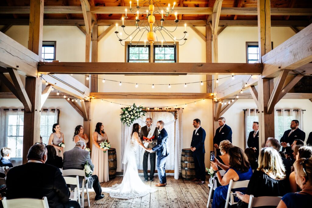 Ceremony at The Barn at Wight Farm in the Alpheas Room