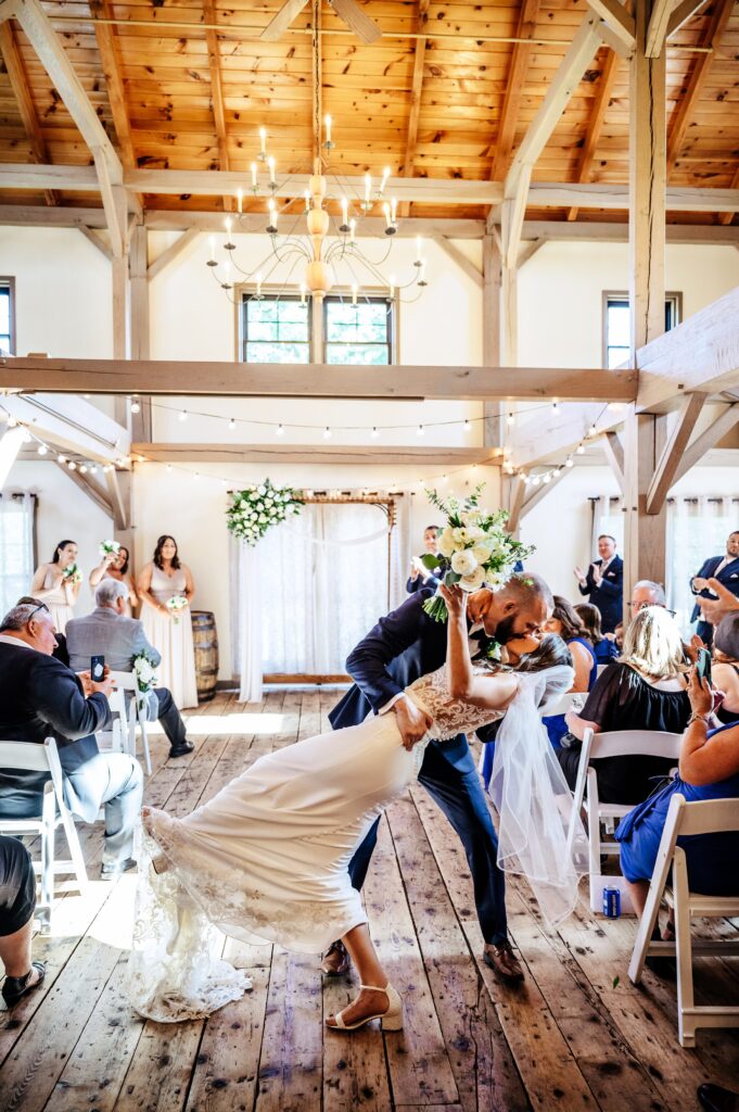 Ceremony at The Barn at Wight Farm in the Alpheas Room