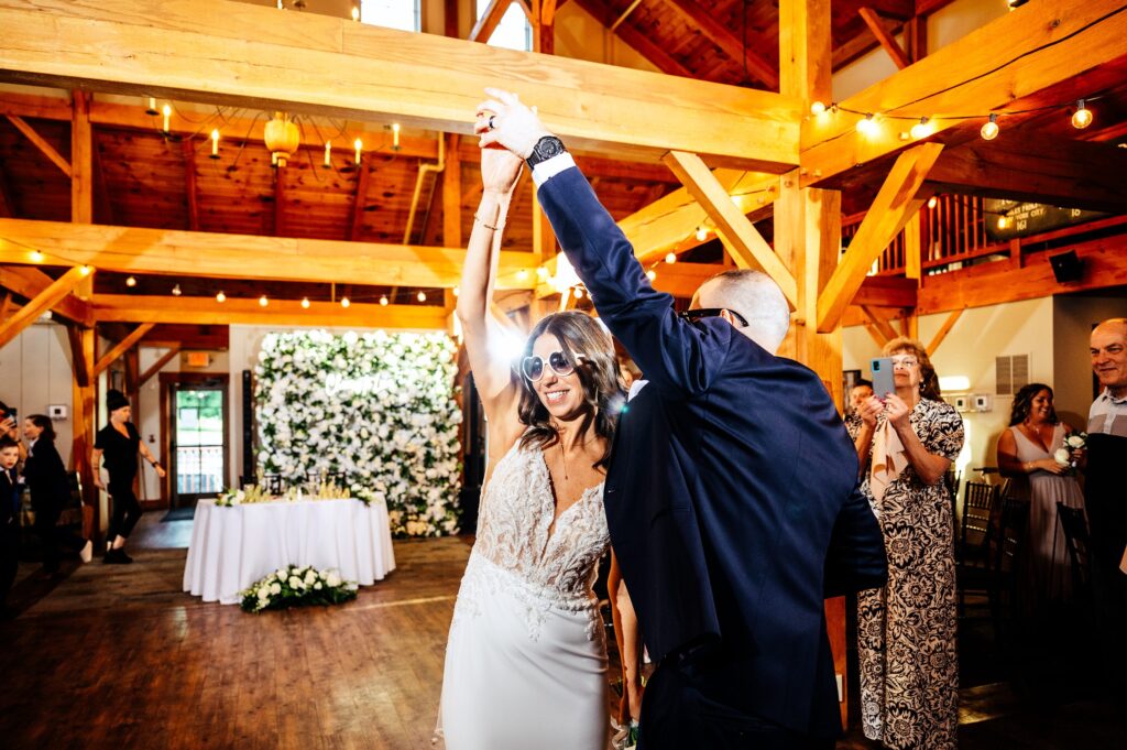 Reception at The Barn at Wight Farm, a barn venue in Central MA