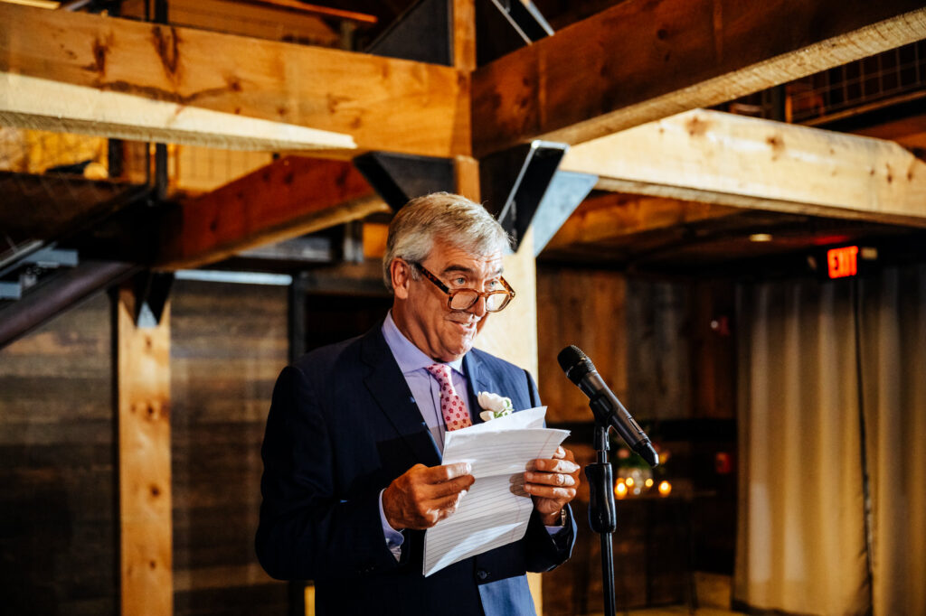 Father of the bride giving a toast 