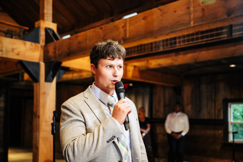 Brother of the groom giving a toast