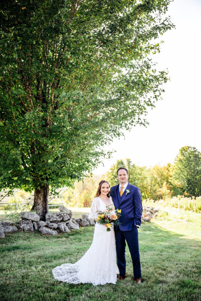 Bride and groom wedding day portrait